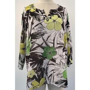 Alfred Dunner Floral 6 Petite Shirt